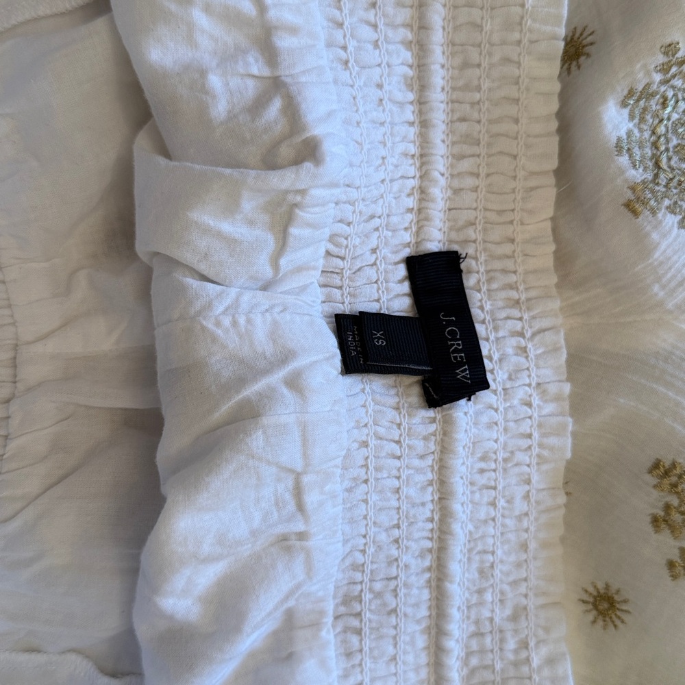J. Crew Cream Shorts with Gold Embroidered Pattern - Picture 3 of 4